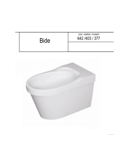 SPN Bidē, stāvošs, 64x40x37cm, balts - 1