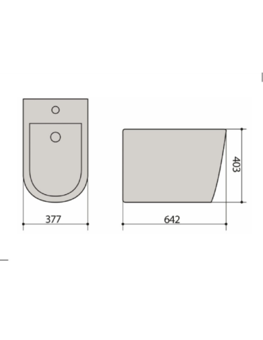 SPN Bidē, stāvošs, 64x40x37cm, balts - 2