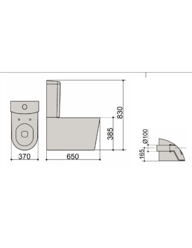 SPN Klozetpods + vāks 83x65x37cm, balts - 2