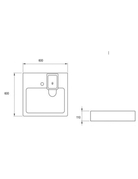 Izlietne veļas mašīnai Bergamo 600 - 1