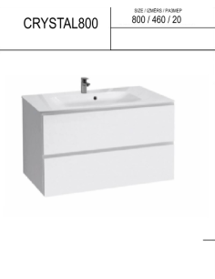 SPN Virsma ar izlietni skapim CRYSTAL 80x46x20cm - 1 2