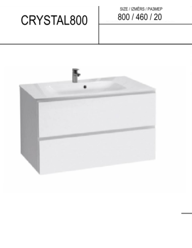Virsma ar izlietni skapim CRYSTAL 800 - 2