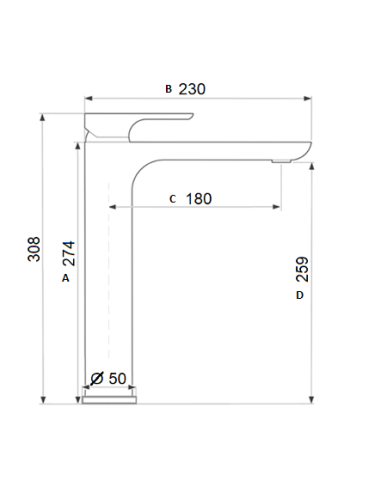 Ceramic sink faucet, tall MG-2362, SALACA - 4