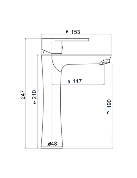 Ceramic sink faucet, tall MG-1962, GAUJA - 4