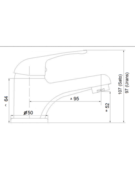 Ceramic sink faucet MG-3260, URANS - 2 Ceramic sink faucet MG-3260, URANS - 2
