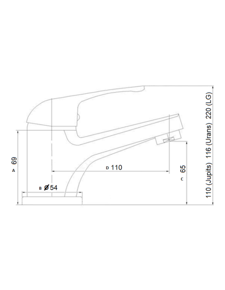 Keramiskās izlietnes krāns MG-6260, URANS - 2 Keramiskās izlietnes krāns MG-6260, URANS - 2