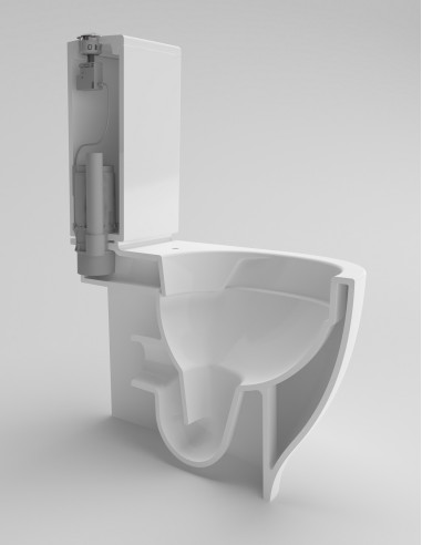 Wc bez apmales no aizmugures pie sienas wc Solo ar bidē, universālo slazdu, dubultu skalošanu (SO361-00CB00E-0000+MA410+IT5130)