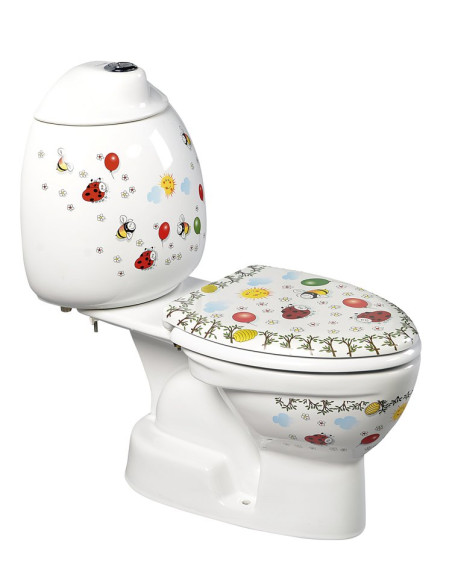 KID Bērnu Close Coupled Tualete, S-trap, dekors KID Bērnu Close Coupled Tualete, S-trap, dekors