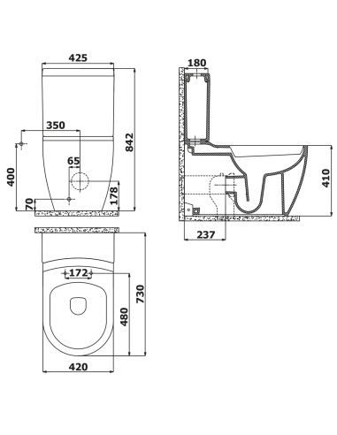 GRANDE WC tuvs pāris XL, Balts