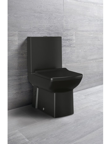 aizmugure pie sienas wc Lara, mat melns, bez sēdekļa (LR360-11SM + LR410-00SM + 099938 )