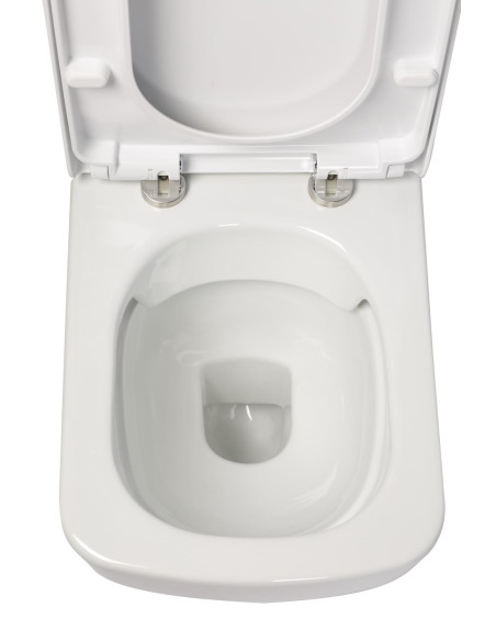 Wc bez apmales ar aizmuguri pret sienu Solo, universāls slazds, dubultā skalošana (SO361+MA410+IT5130)