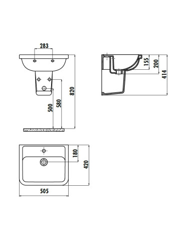 Izlietne Creavit Key 40*50 cm, balta