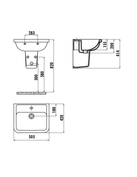 Izlietne Creavit Key 40*50 cm, balta Izlietne Creavit Key 40*50 cm, balta