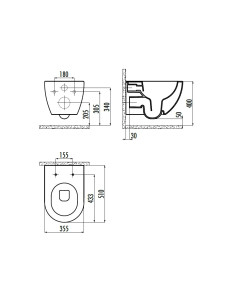 Rimfree sienas tualete Bezmaksas, matēts bazalts, bez sēdekļa 2