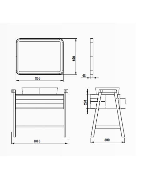 Truva izlietnes skapis 100 cm + izlietne UL060-00SM00E-0000