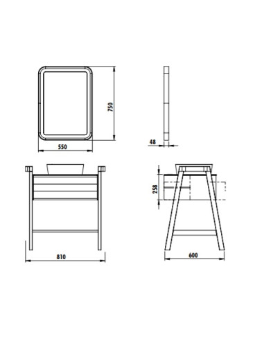 Truva izlietnes skapis 80 cm + izlietne UL040-00AM00E-0000