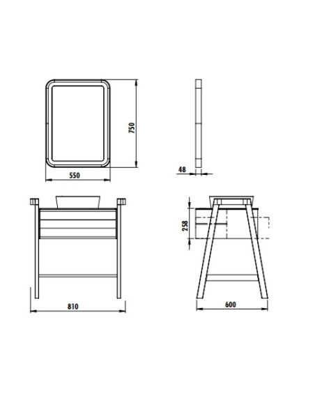 Truva izlietnes skapis 80 cm + izlietne UL040-00AM00E-0000