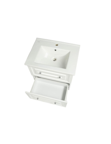 Kayra Izlietnes skapis ar atvilktnēm 60 cm, balts + izlietne SU060