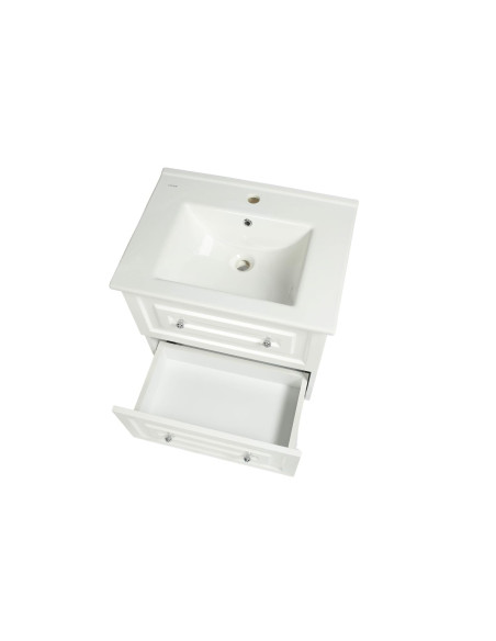 Kayra Izlietnes skapis ar atvilktnēm 60 cm, balts + izlietne SU060