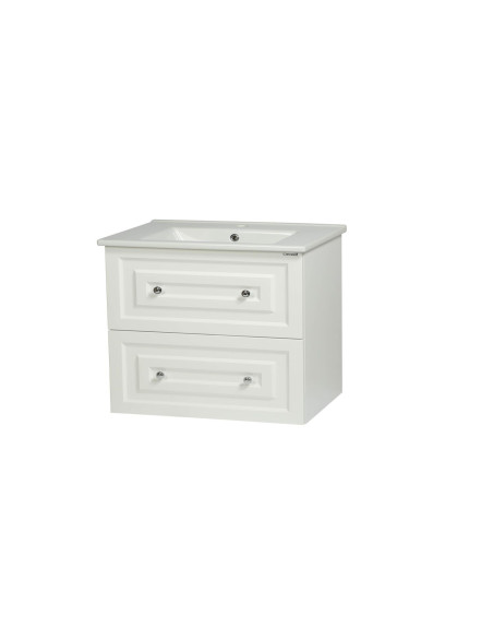 Kayra Izlietnes skapis ar atvilktnēm 80 cm, balts + izlietne SU080