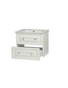 Kayra Izlietnes skapis ar atvilktnēm 80 cm, balts + izlietne SU080 2