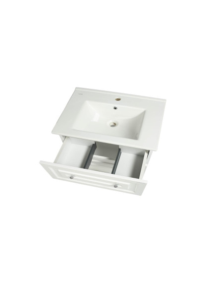 Kayra Izlietnes skapis ar atvilktnēm 80 cm, balts + izlietne SU080