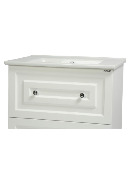 Kayra Izlietnes skapis ar atvilktnēm 80 cm, balts + izlietne SU080