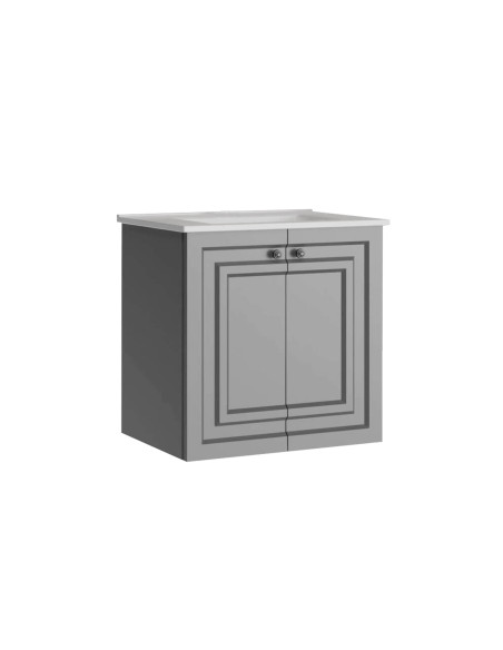 Kayra izlietnes skapis 60 cm, pelēks + izlietne SU060