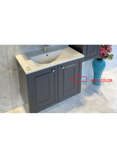 Kayra izlietnes skapis ar atvilktnēm 100 cm, antracīts + izlietne SU100 2