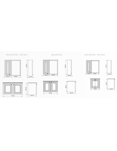 Kayra izlietnes skapis 60 cm, balts + izlietne SU060
