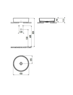 apaļa darba virsmas izlietne Loop 45x45 cm paklājiņš sarkans 2