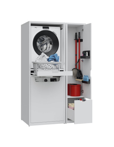 Tīrīšanas līdzekļu skapis 50x43x193 cm, balts