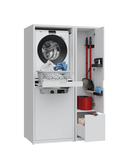 Tīrīšanas līdzekļu skapis 50x43x193 cm, balts Tīrīšanas līdzekļu skapis 50x43x193 cm, balts