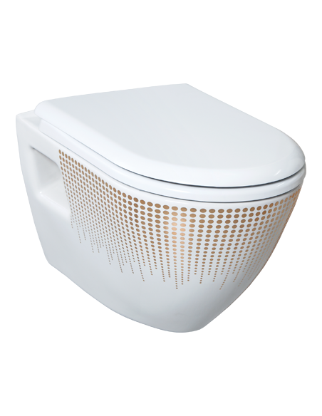 sienas wc, balts+zelts raksts, bez sēdekļa