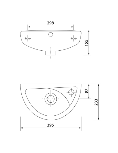 23*39 CM OVĀLS W.BASIN AR AURU BALTS