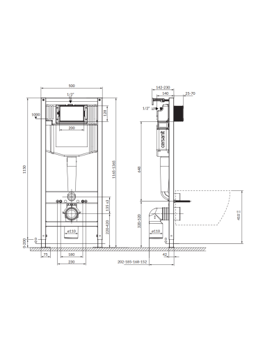 Iebūvējamais rāmis WC AQUA 50 K97-525 - 4