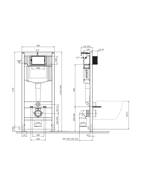 copy of Komplekts: Cersanit City Oval tualetes pods + rāmis +  poga 449 AQUA 0271001 - 4