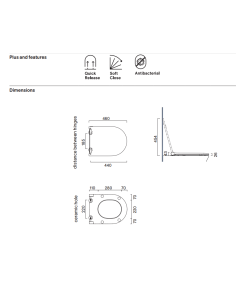 Tualetes poda vāks Sfera/Zero soft-close slim - 1 2