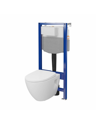 SET C35: AQUA 50 MECH QF WC FRAME + MODUO PLUS CLEANON OVAL WALL HUNG BOWL WITH TOILET SEAT - 3