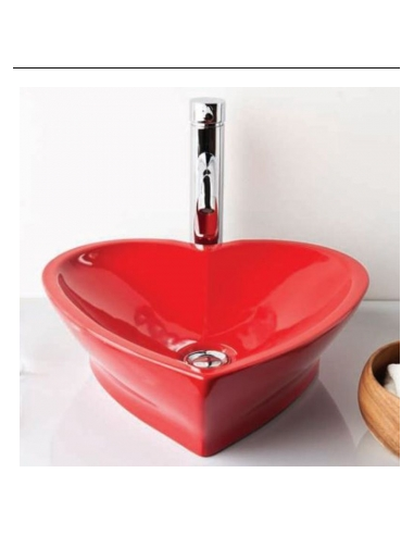 worktop washbasin Love, red - 4