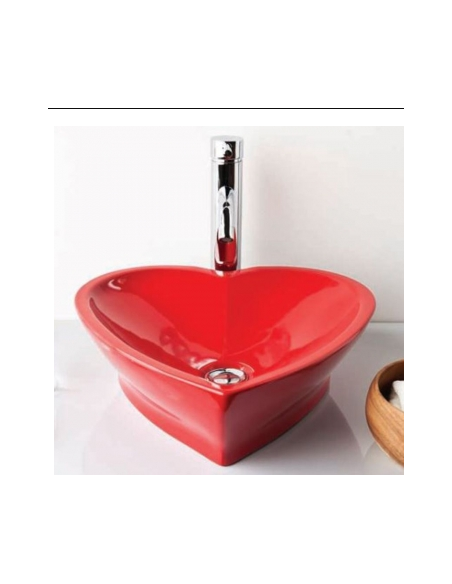 worktop washbasin Love, red - 4