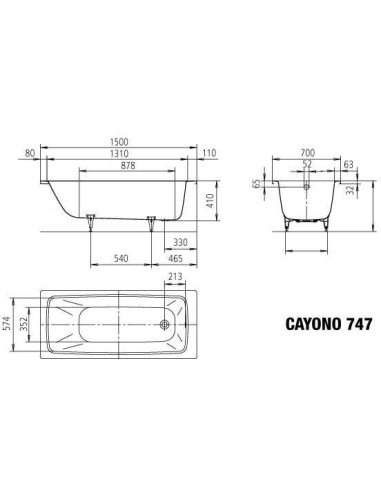Kaldewei tērauda vanna Cayono 747 - 8