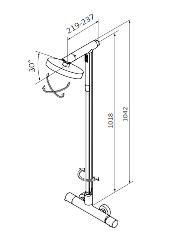 GYRO Shower thermostat with column, shower head and handset - 1
