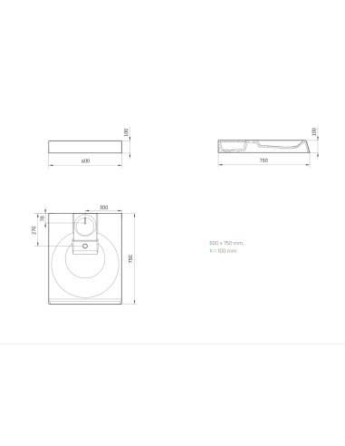 Раковина PAA Claro Grande, устанавливаемая над стиральной машиной, белая 60х75x10см. - 1