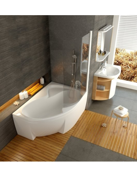 Bath wall Ravak Rosa rounded, 140cm, left EVSK1-75L - 2