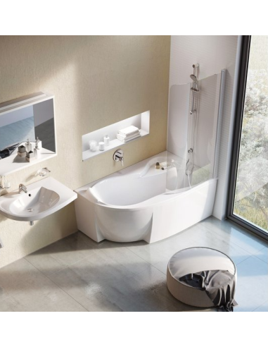 Bath wall Ravak Rosa rounded, 140cm, left EVSK1-75L - 3