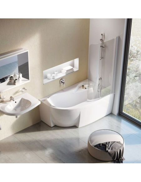 Bath wall Ravak Rosa rounded, 140cm, left EVSK1-75L - 3