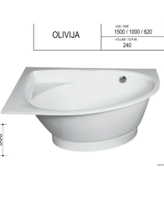 Kampinė vonia "Olivia" ,1500 x 1000 - 1 2