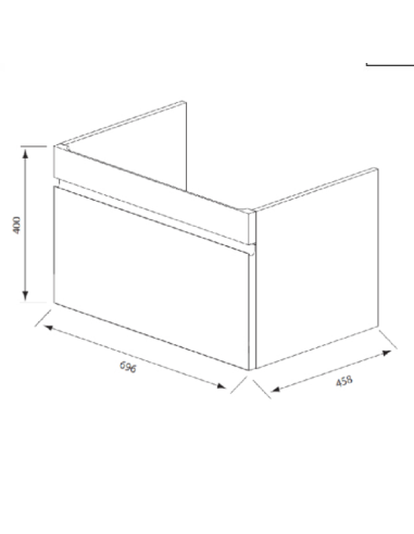 Skapis balts CRYSTAL 700, 700 x 450mm - 1