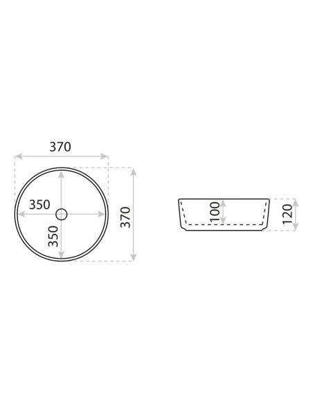 Washbasin Lavita Merida Slim Black 37x37x12cm, round Z223MB - 1